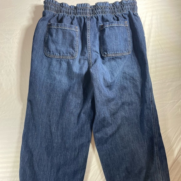 Maurices Dark Blue Relaxed Women's Denim Joggers with White Drawstring - Picture 8 of 8